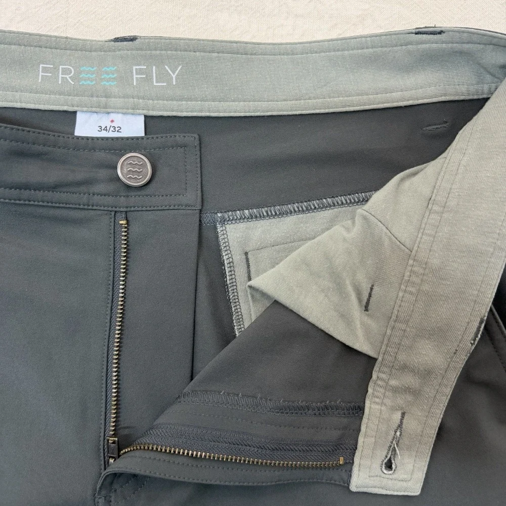 Free Fly Nomad Pants Mens 34x32 Gray Stretch Performance Travel Golf Casual